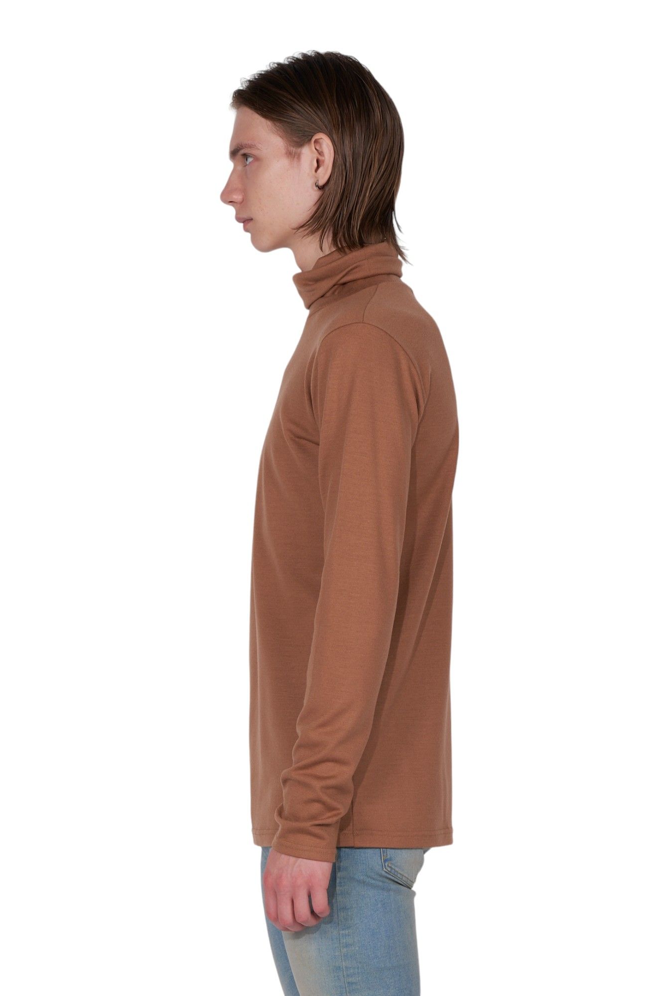 ウォッシャブル ウール タートルネック カットソー - Washable Wool Turtle Neck - CAMEL