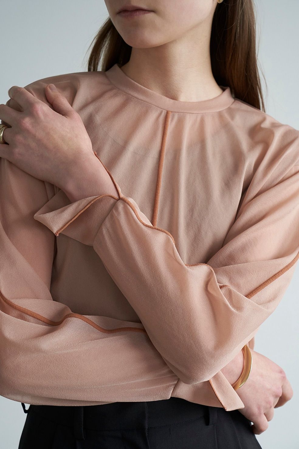 CLANE - LINE SHEER L/S TOPS - PINK | ADDICT WEB SHOP