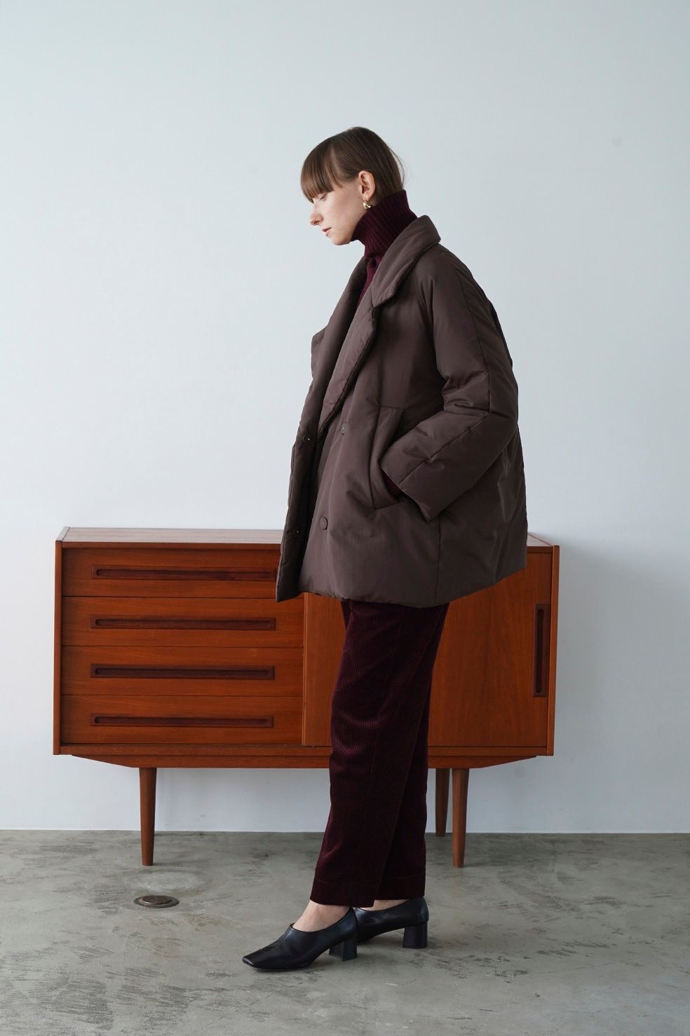 CLANE - コクーン ダウン コート - COCOON SHORT DOWN COAT - BROWN 