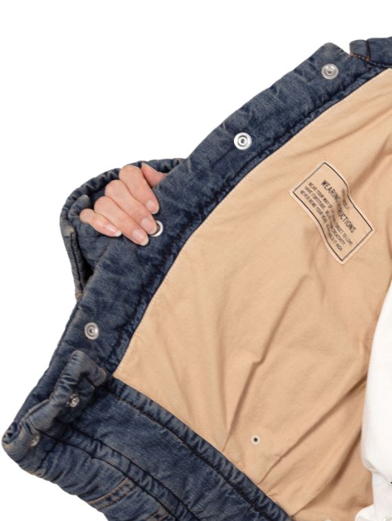 【レディース】ロールアップヘム パファーデニムジャケット | Roll-up Hem Puffer Denim Jacket