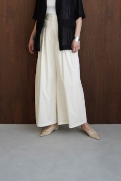 タック デザイン ワイド パンツ - TUCK DESIGN WIDE PANTS - IVORY