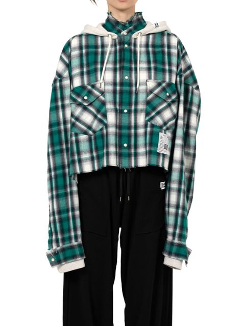 【レディース】フードコンバインドチェックシャツ | Hoodie Combine Checkered Shirt