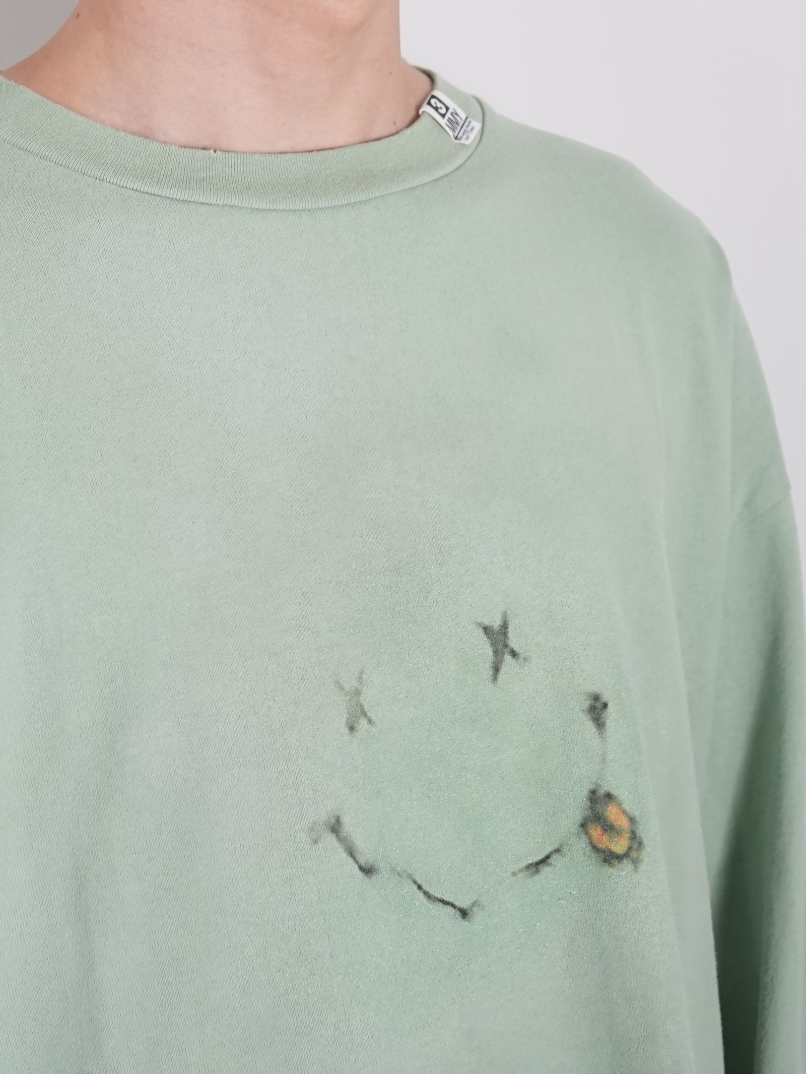 ディストレスト スマイリー ロングスリーブカットソー  / DISTRESSED SMILY LT / GREEN