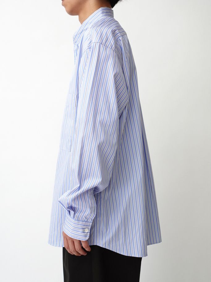 トーマスメイソン ストライプボタンダウンシャツ - T.M. STRIPE BUTTON DOWN SHIRT [SAX STRIPE]