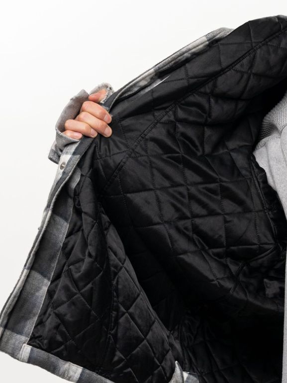 フード チェックシャツ ブルゾン - HOODED CHECK SHIRT JACKET (BLACK)