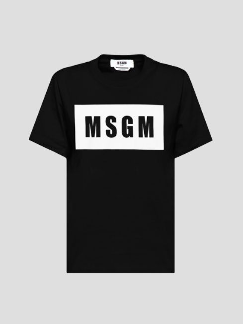 美品 MSGM MILANO ロゴプリント 半袖Tシャツ グレー S