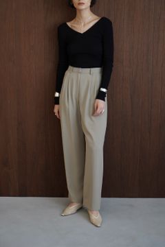 ベーシック タック パンツ - BASIC TUCK PANTS - BEIGE