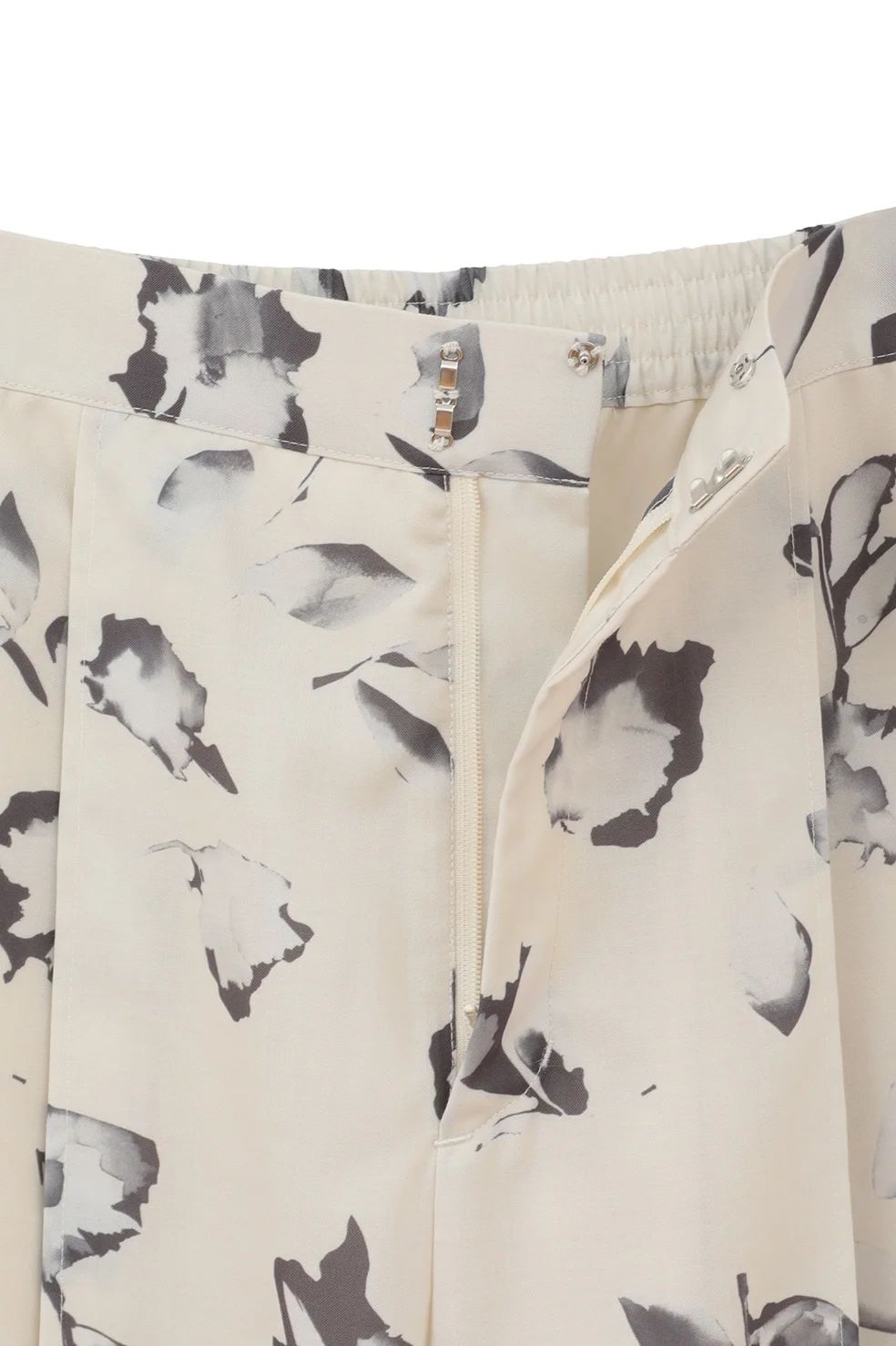 フラワーワイドパンツ - BLURRED FLOWER WIDE PANTS - IVORY