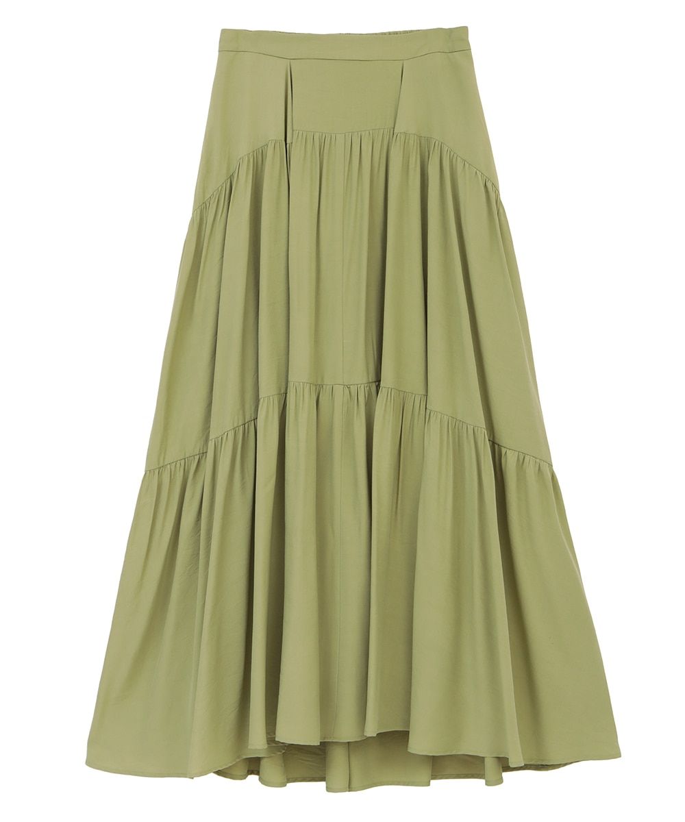 CLANE - CURVE LINE TIERED SKIRT - MINT | ADDICT WEB SHOP