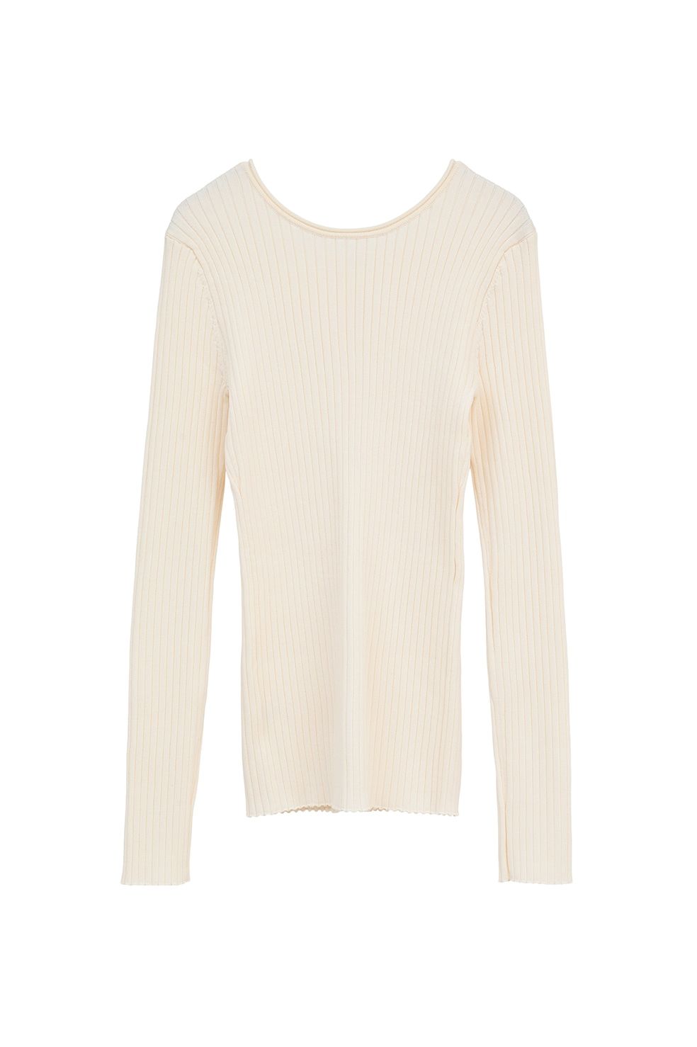 ダブルフェイスニットトップス - W FACE GOLD BUTTON KNIT TOPS (IVORY)