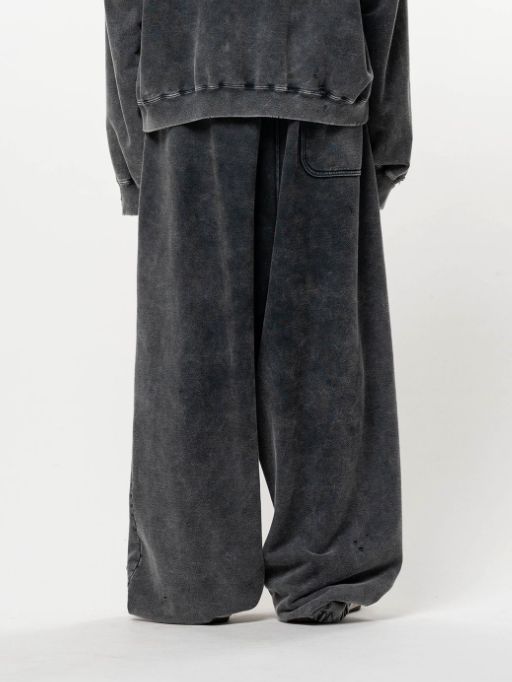 ブリーチド スウェット パンツ - Bleached Sweat Pants (BLACK)