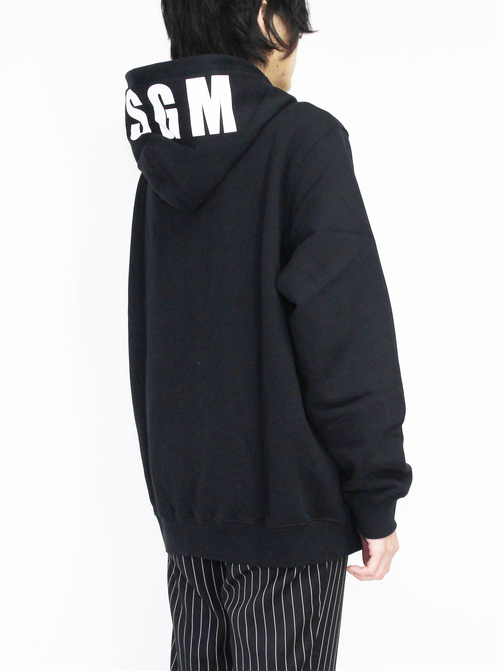 MSGM - ロゴ フーディ - FELPA CON CAPPUCCIO LOGATO MSGM - BLACK