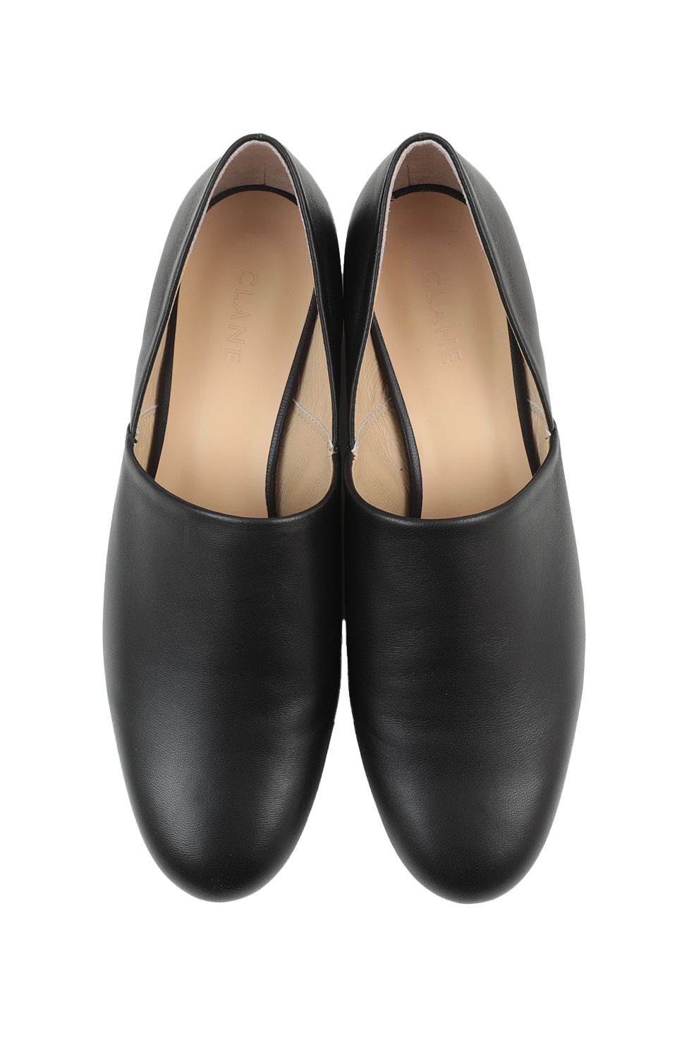 サイドカットフラットシューズ - SIDE CUT STACKED FLAT SHOES (BLACK)