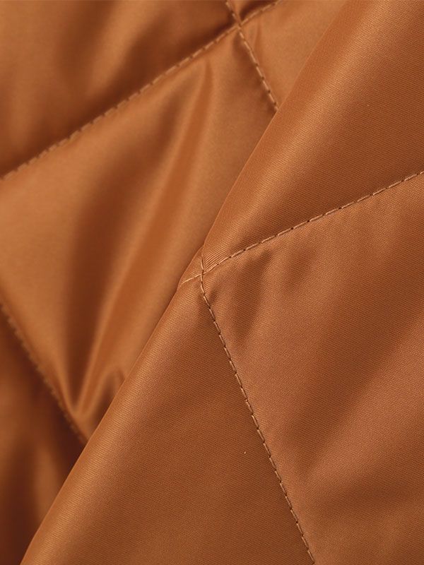 マルチファブリックリバーシブルコート - BROWN