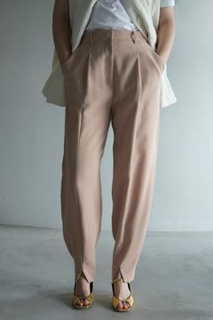 スリット バルーン パンツ - ベージュ - SLIT HEM BALLOON PANTS