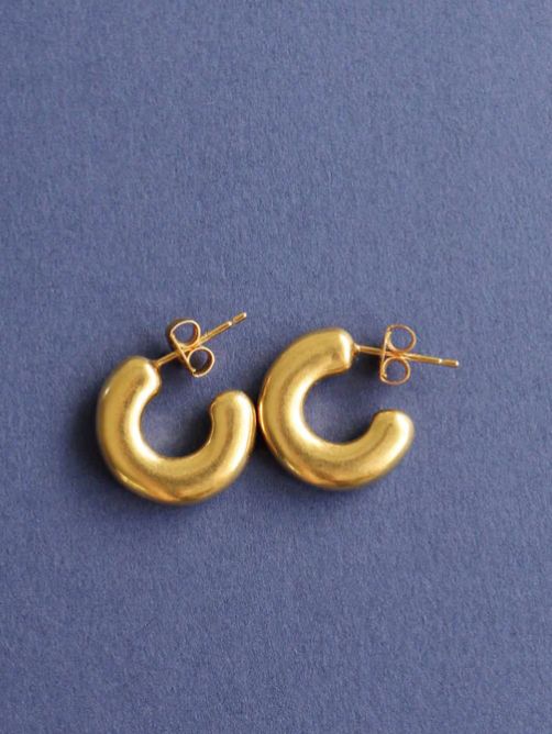 【両耳用】ベーグルピアス GOLD ゴールド シンプル デザイン ユニセックス アクセサリー