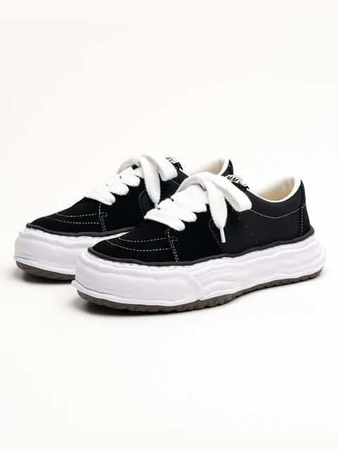"ERIC" OG Sole Mix Material Low-top Sneaker - オリジナルソールスニーカー (BLACK)