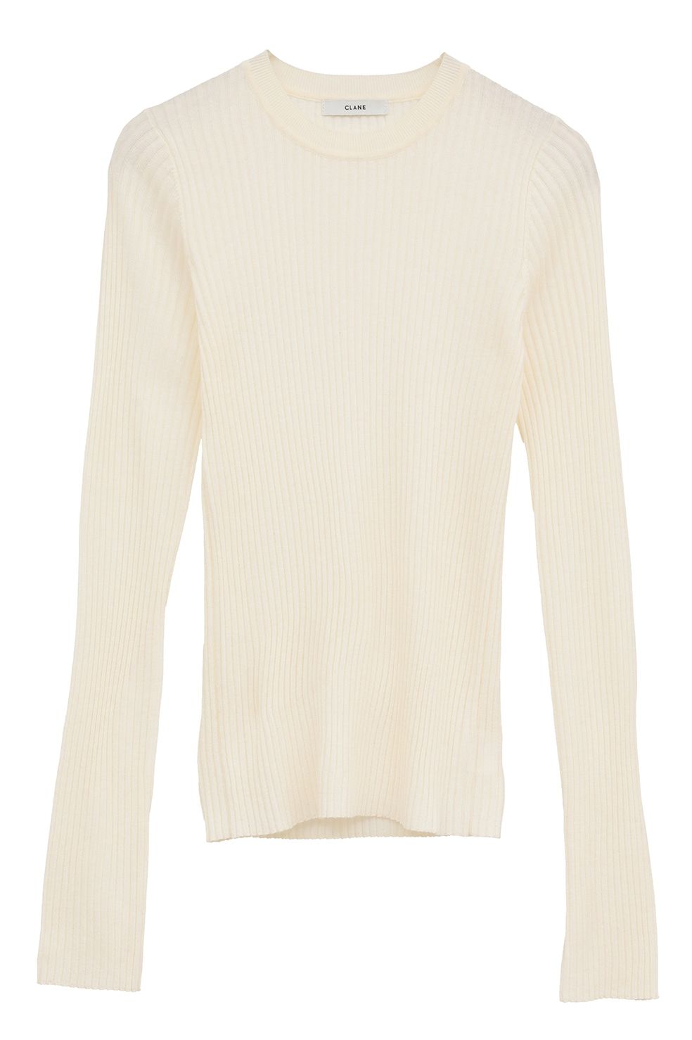 シアーリブニットカットソー | SHEER RIB KNIT TOPS （IVORY)