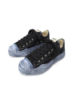 "HANK" OG Sole Over-Dyed Canvas Low-top Sneaker- A08FW719 - BLACK