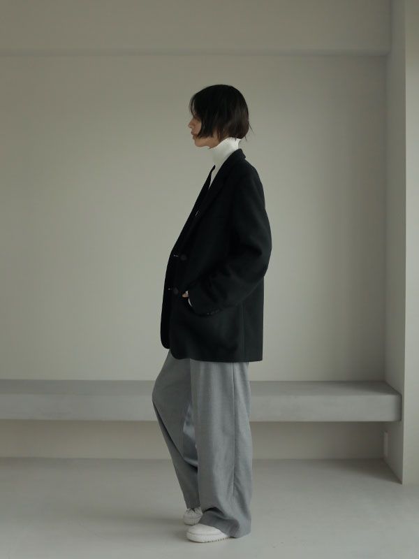 ウーリーシングルジャケット - BLACK