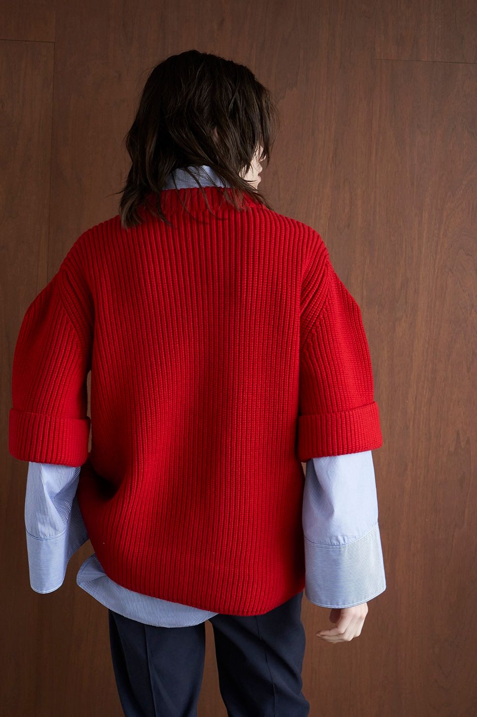 CLANE - OVER HALF SLEEVE KNIT TOPS - RED | ADDICT WEB SHOP