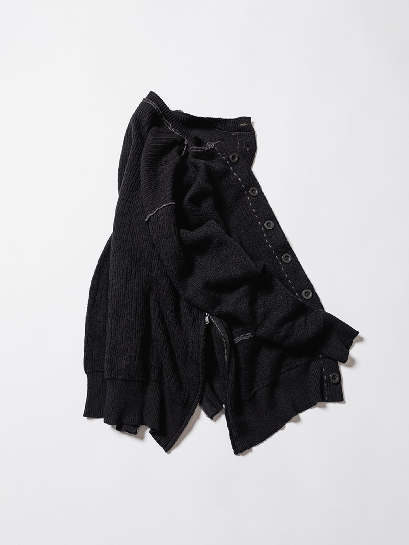 コットン カシミヤ カーディガン - cotton/cashmere cardigan - VI-3656-07 - A-BLACK