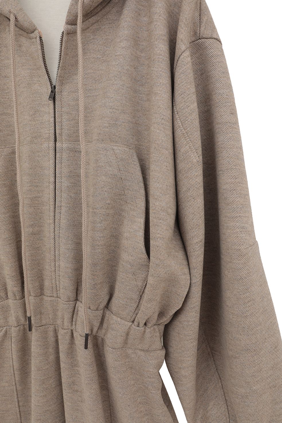 フード付きスウェットオールインワン - HOODED SWEAT ALL IN ONE BEIGE