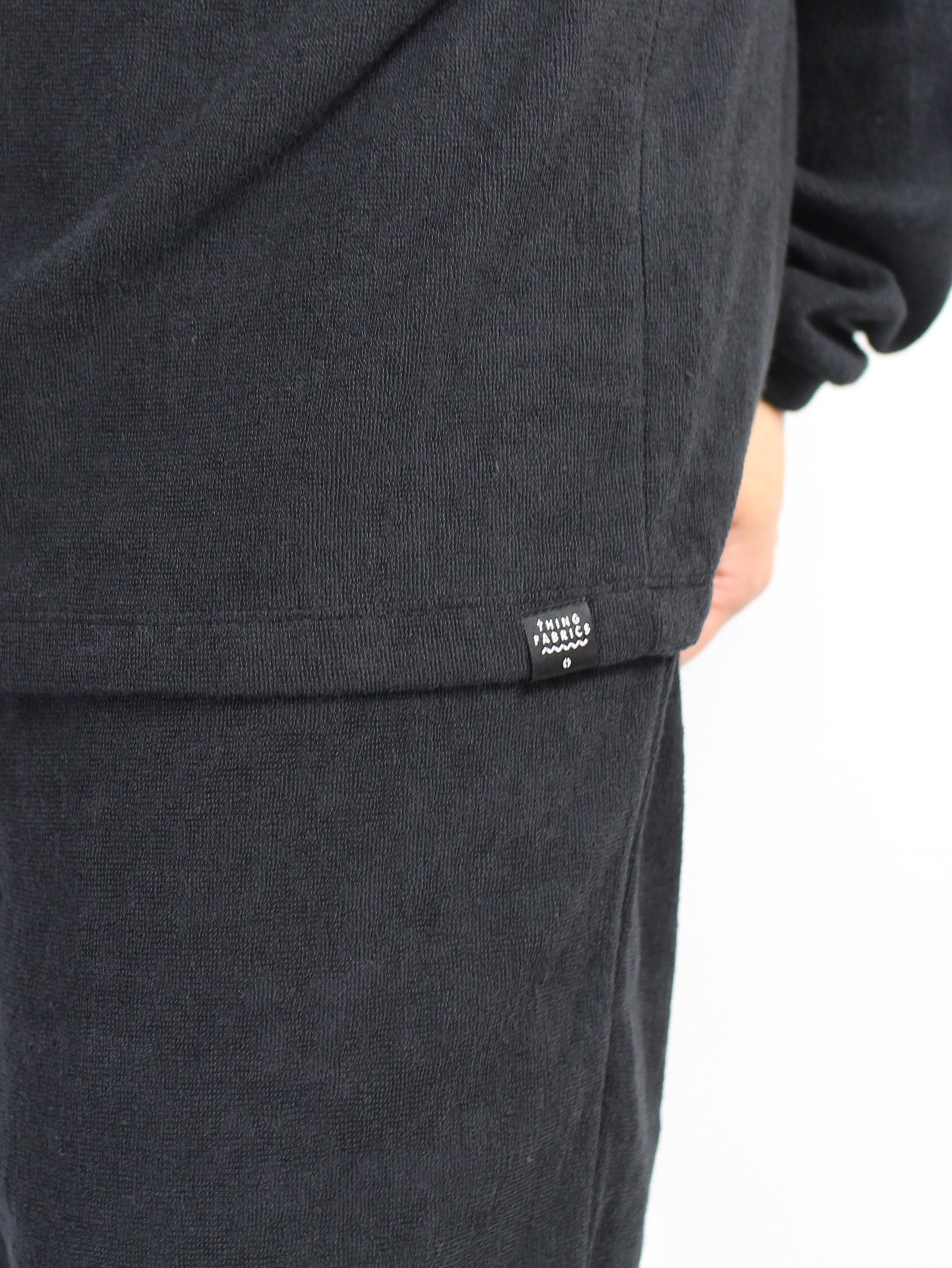 ロングスリーブ Tシャツ 1ミリパイル - BLACK