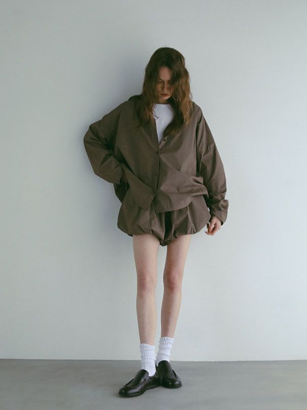ストライプボックスシャツ - BROWN