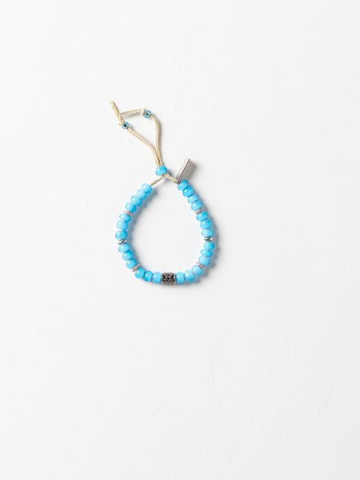 ”KMY ”BEADED BRACELET- ビーズブレスレット - AQUA