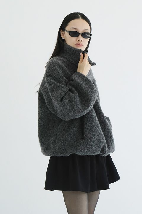 ハーフジップトップス - SLIVER HALF ZIP TOPS (GREY)