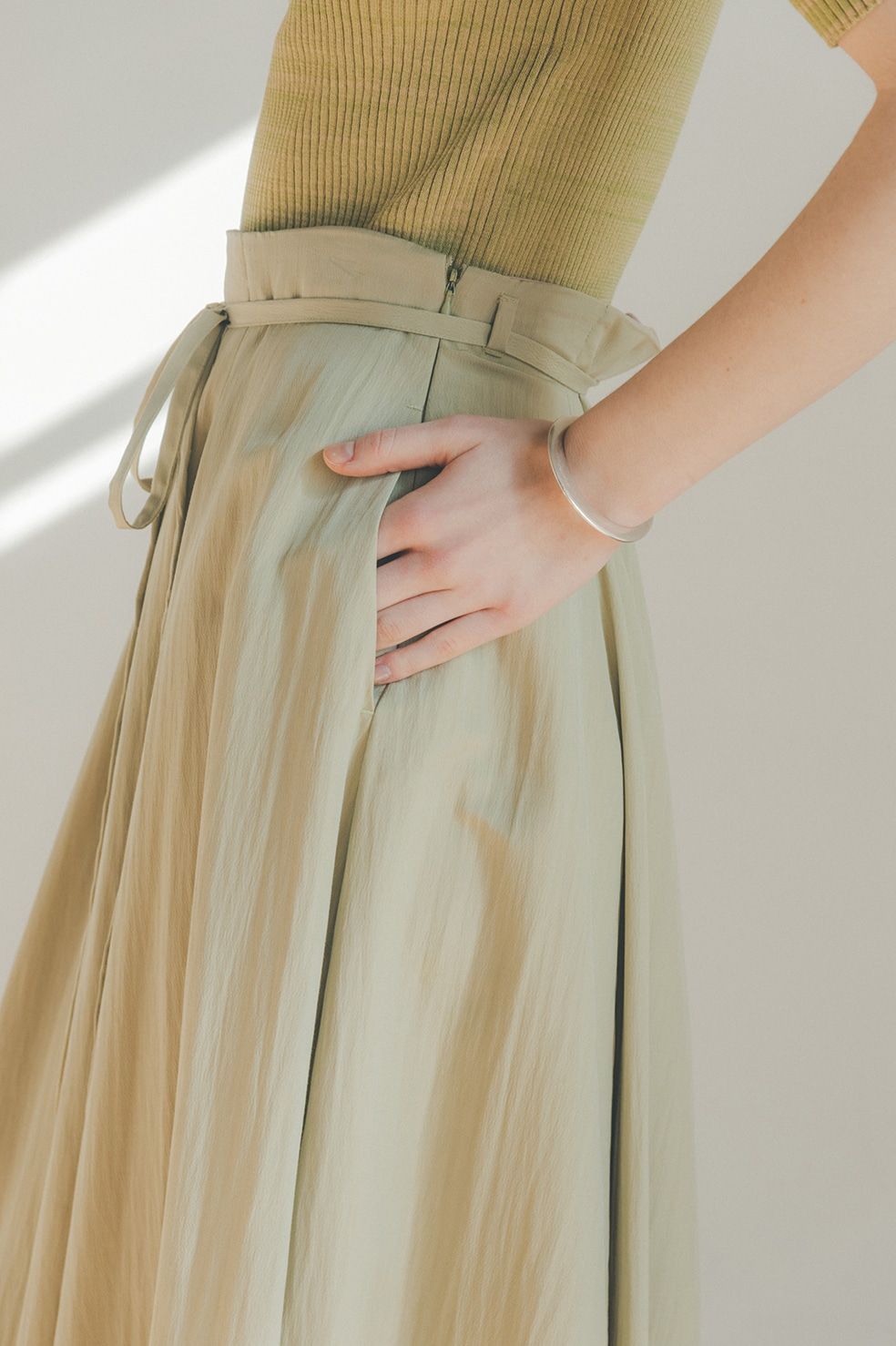 CLANE - 2WAY SUSPENDER MAXI SKIRT - GREEN | ADDICT WEB SHOP