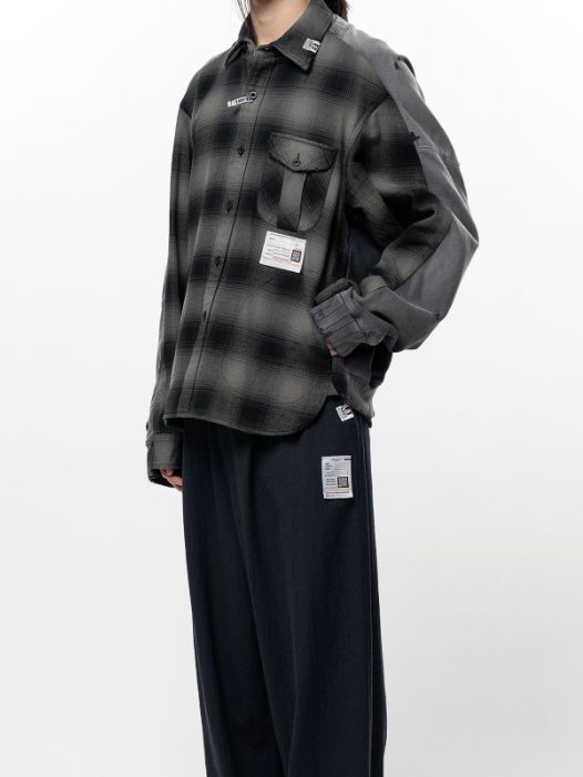 コンバインド スウェットシャツ - COMBINED SH×SWT (BLACK×GREY)