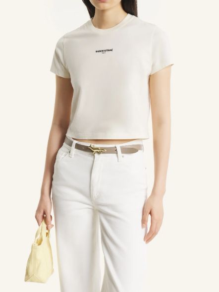 【レディース】  PARIS ロゴ ベイビー Tシャツ (noble beige)