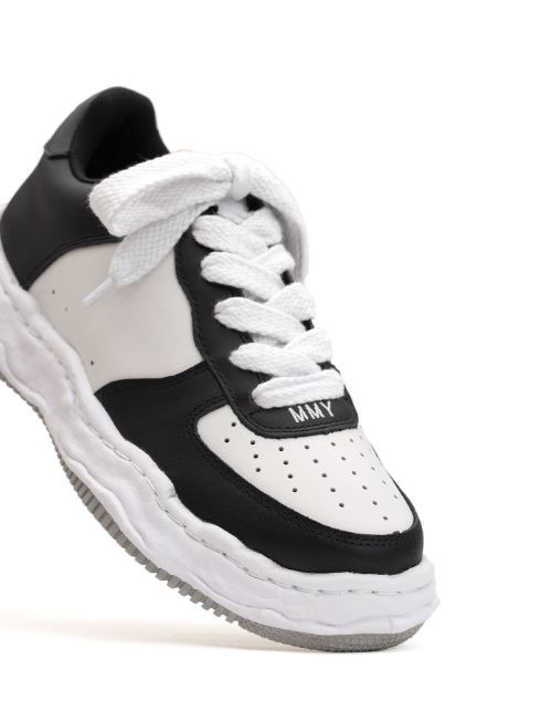 オリジナルソールスニーカー "WAYNE" OG Sole LEATHER Low-top Sneaker - BLACK×WHITE