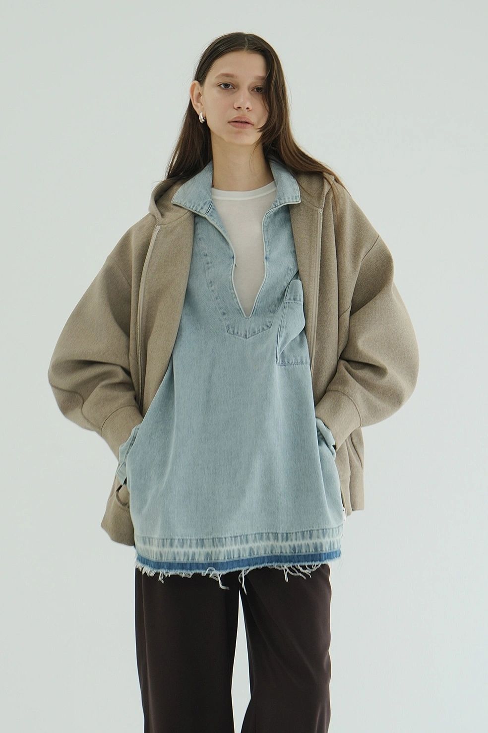 ライトオンス デニムシャツ - DENIM OVER SKIPPER SHIRTS (INDIGO)