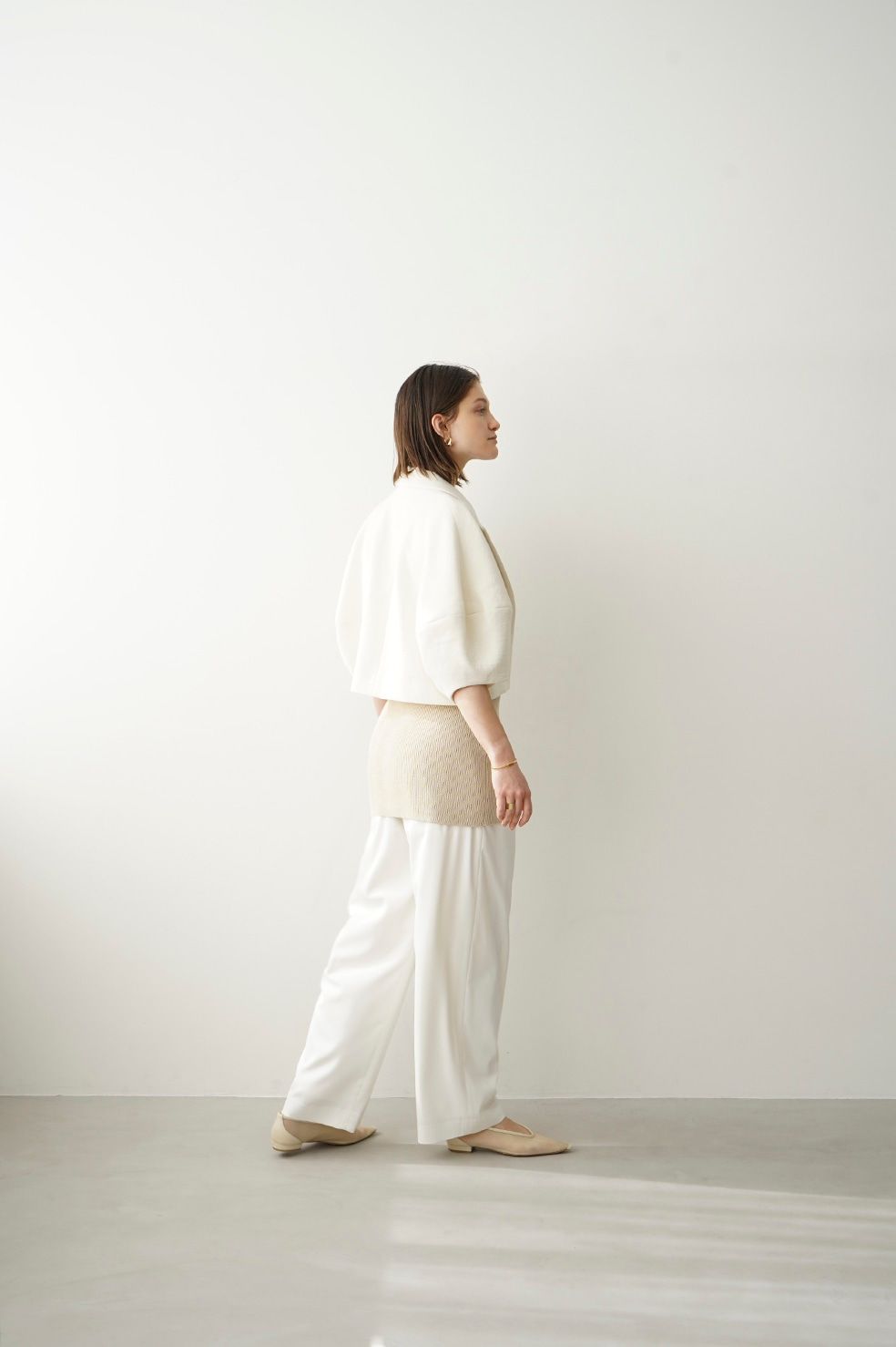 ベーシック タック パンツ - BASIC TUCK PANTS - WHITE