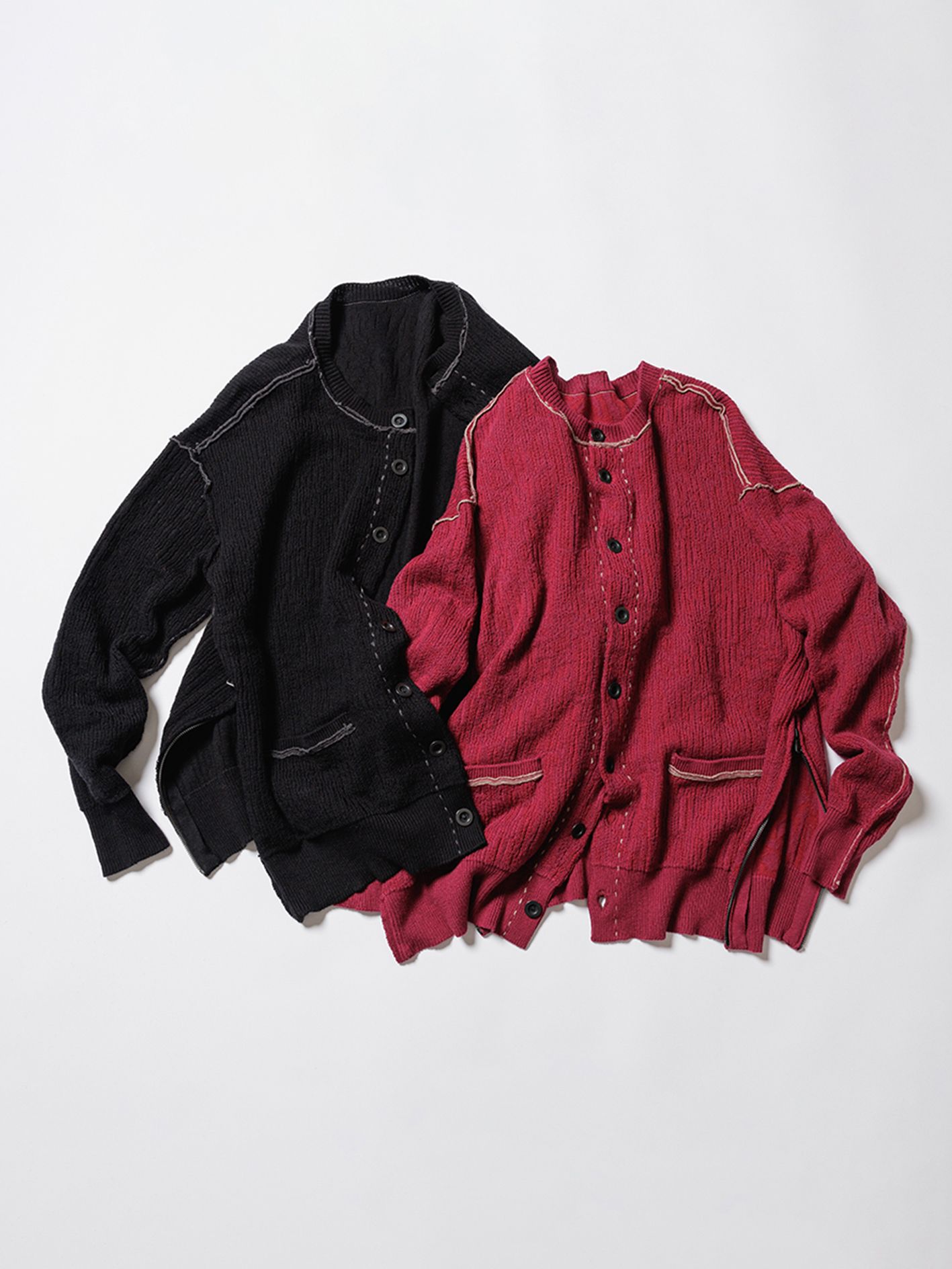 コットン カシミヤ カーディガン - cotton/cashmere cardigan - VI-3656-07 - A-BLACK