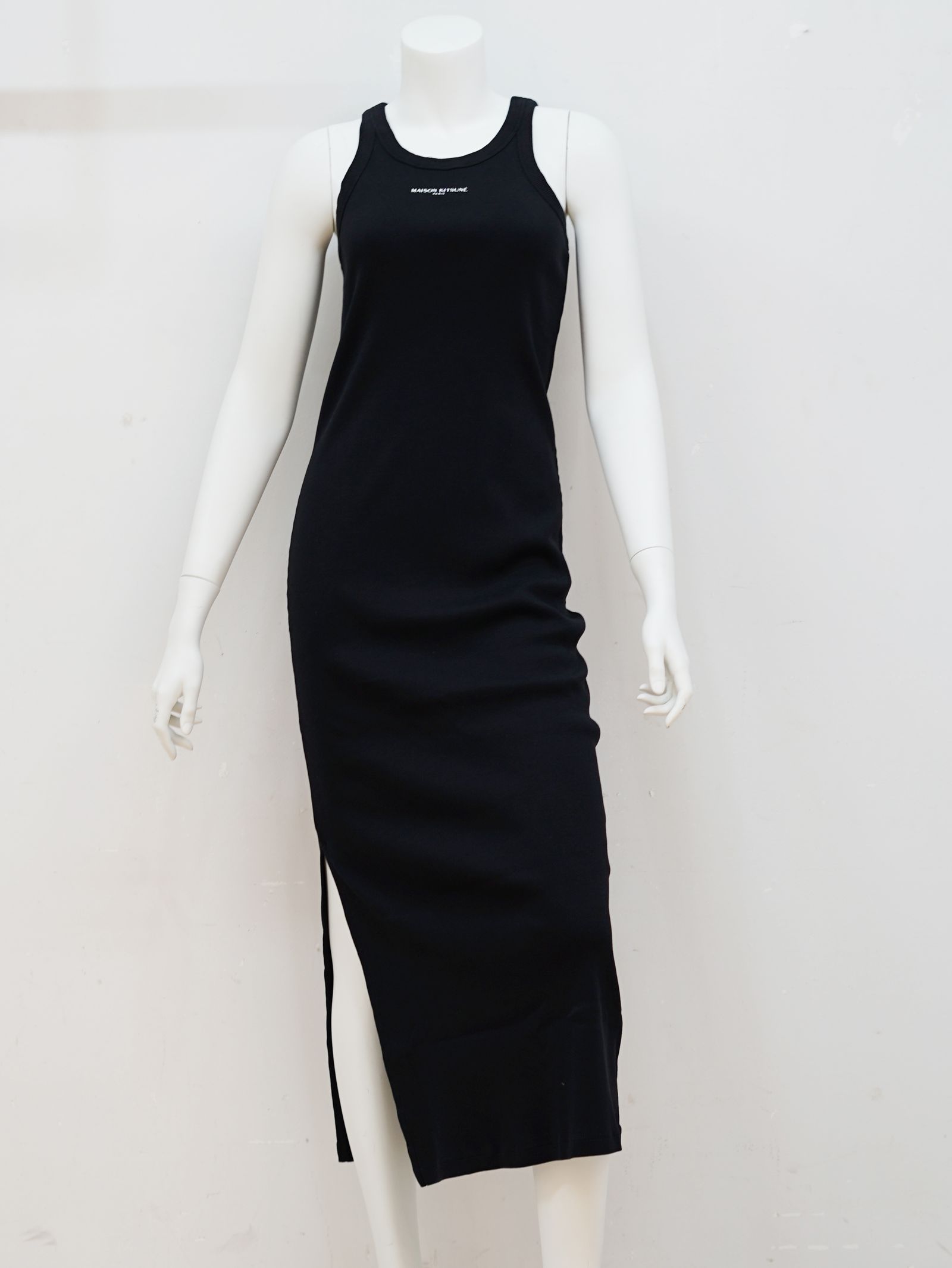 【レディース】 PARIS ロゴ リブ タンクドレス （black)