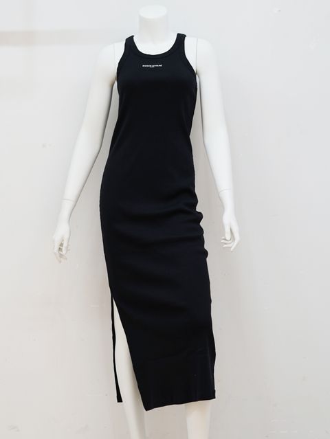 【レディース】 PARIS ロゴ リブ タンクドレス （black)