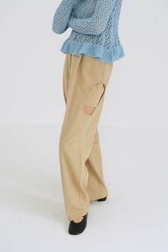 サイドサークル カット パンツ ベージュ - SIDE CIRCLE CUT PANTS - BEIGE