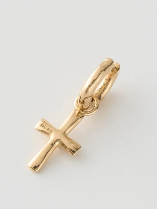 【片耳用】 クロスフープピアス - CROSS HOOP - GOLD