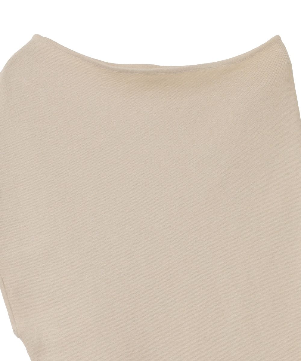 ワンショルダーリーズトップストップス  -  ONE SHOULDER LOOSE KINIT TOPS - IVORY