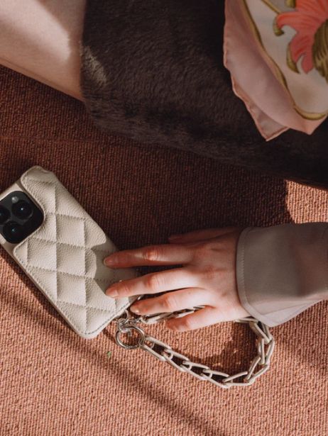 アイフォンケース ハンドストラップ レクタングル｜Hand STRAP Rectangle (ベージュ)