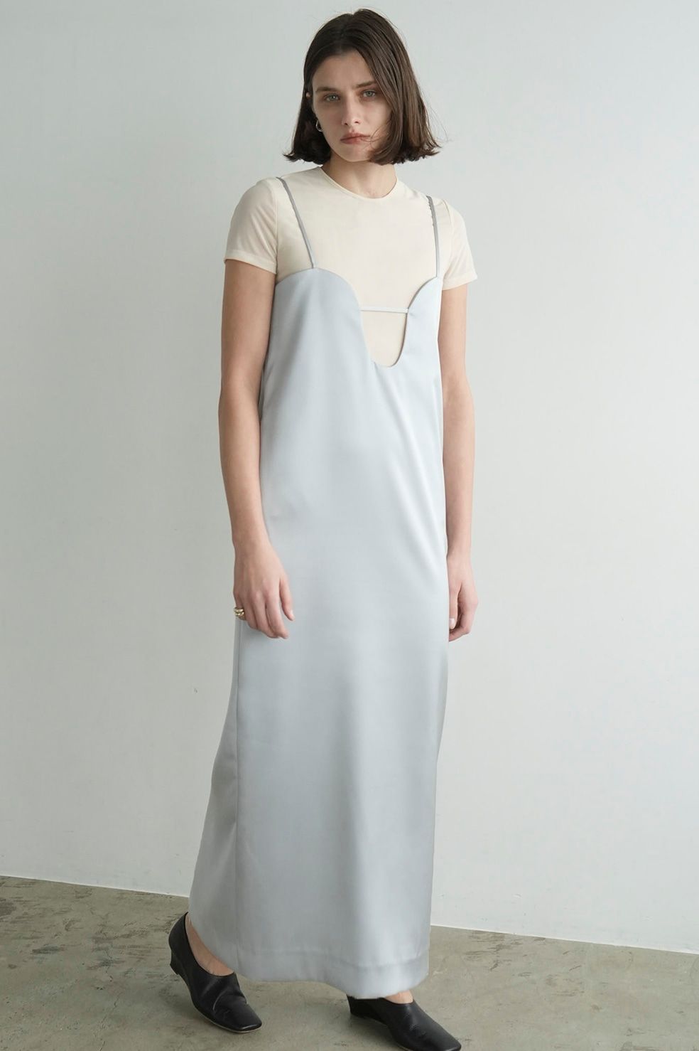 キャミワンピース -  CORSET WAIST CAMISOLE ONEPIECE -BLUE