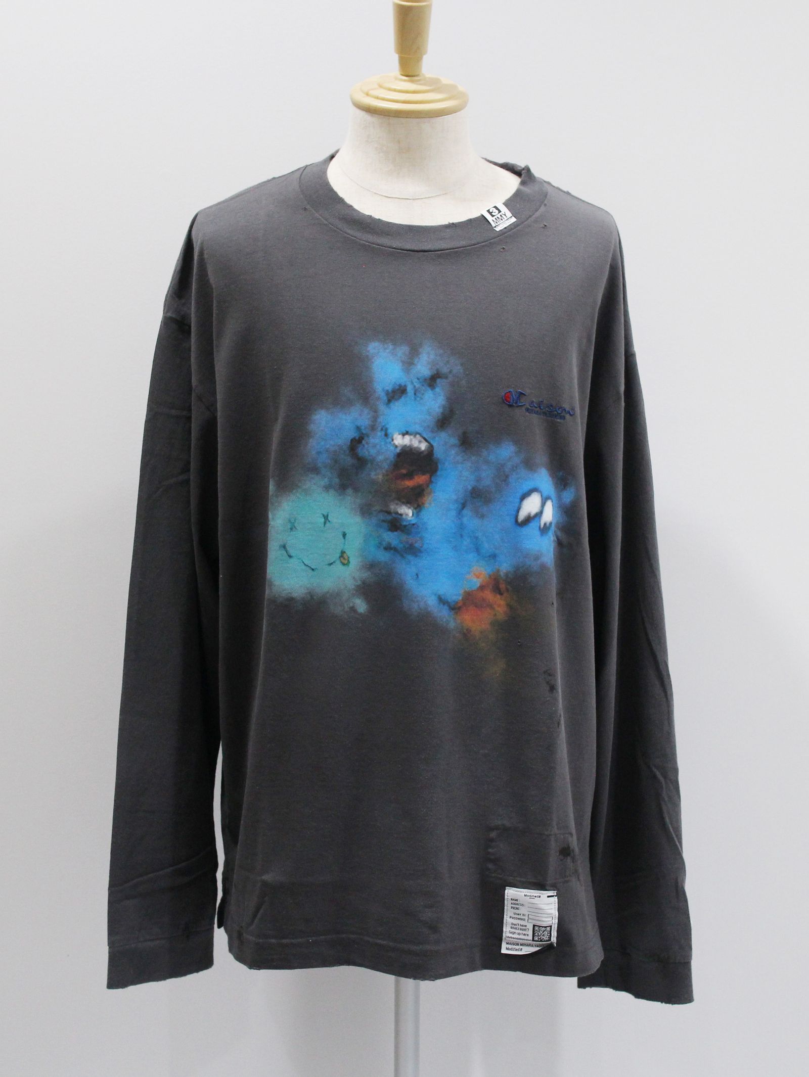 ディストレスト ロング スリーブ カットソー - DISTRESSED L/S SH - BLACK