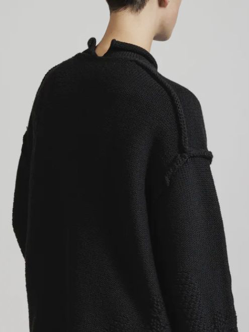 3G 変わり編み プルオーバーニット - PULLOVER KNIT BLACK