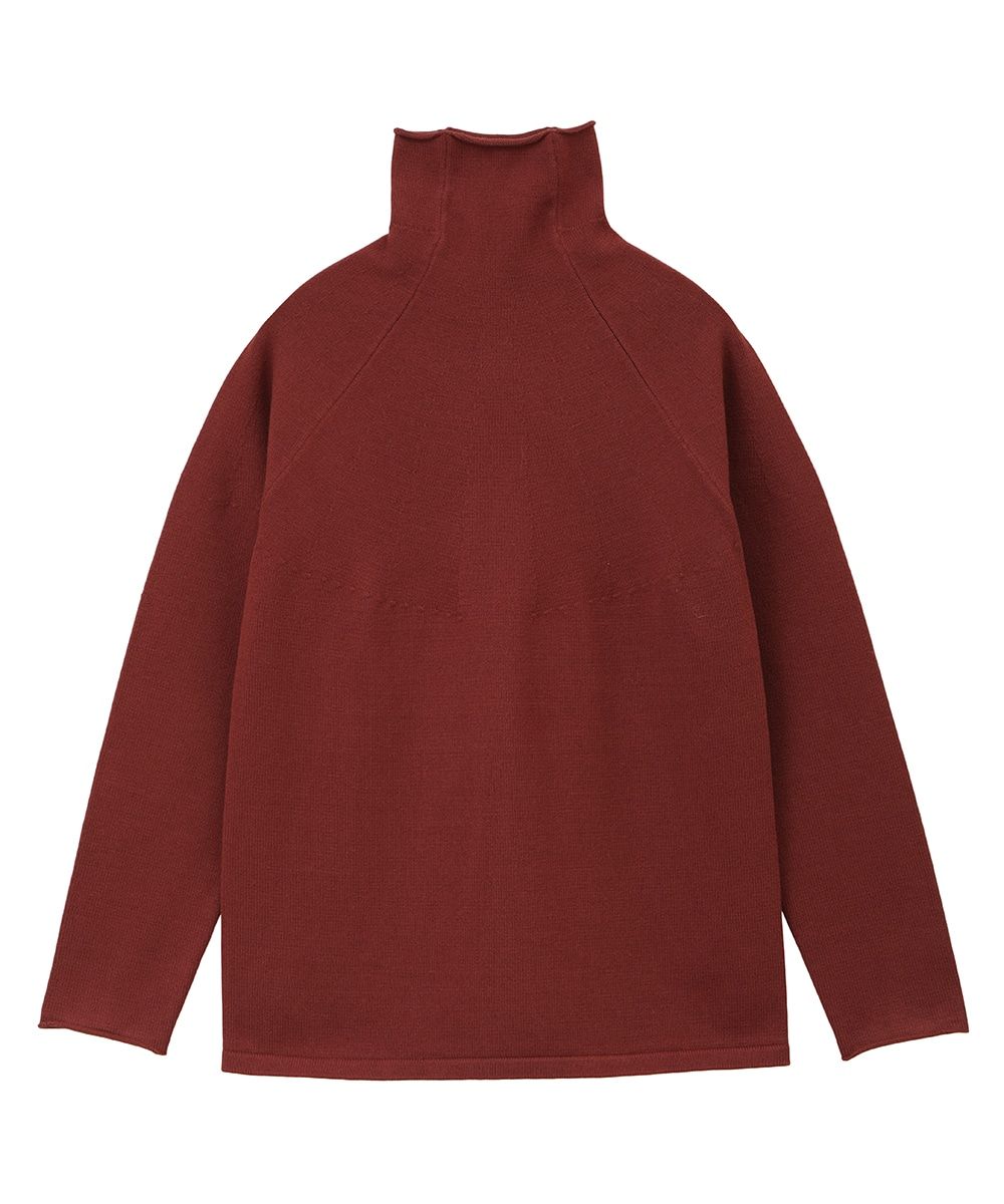 ベーシック ハイネック ニット - ROLL H/N KNIT TOPS - TERRACOTTA