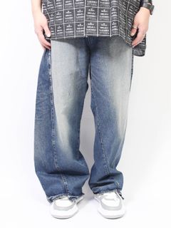 SLIDED PIECE DENIM PANTS - サイドデニムパンツ