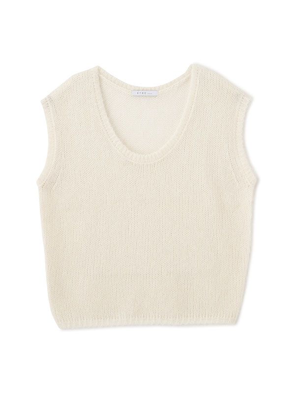 スーパーキッドモヘヤスリーブレス ニットプルオーバー - GREY